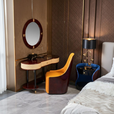 Kaptafel Spiegel Stoel Complete Set Commode Slaapkamer Modern