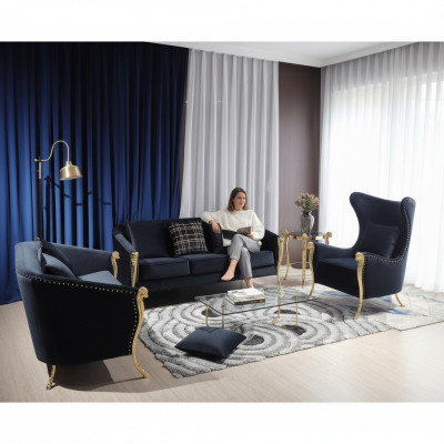 Klassieke gouden fluwelen luxe woonlandschap bankstellen set met slangenprint