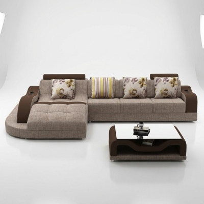 Eckbank L-vorm bank bank gestoffeerd woonlandschap hoekbank textielbanken stof nieuw