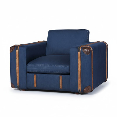 Ontwerp fauteuil koffer textiel bank gestoffeerde eenzitterbank woonkamer meubels retro.