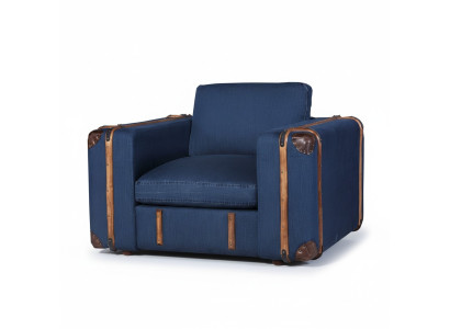 Ontwerp fauteuil koffer textiel bank gestoffeerde eenzitterbank woonkamer meubels retro.