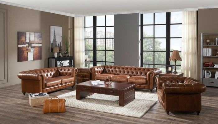 Sofaset 3+2+1 zitsbank set Bank Bekleding Lederen Relax Woonkamerset