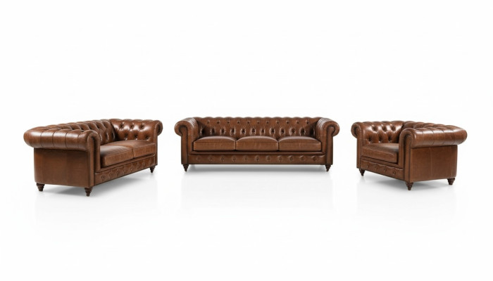 Sofaset 3+2+1 zitsbank set Bank Bekleding Lederen Relax Woonkamerset