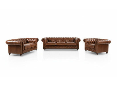 Sofaset 3+2+1 zitsbank set Bank Bekleding Lederen Relax Woonkamerset