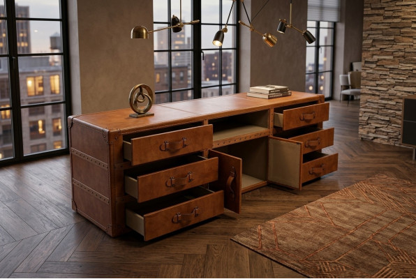 Meubel dressoir commode Vintage dressoir Luxe rtv dressoir Kast Leer Nieuw