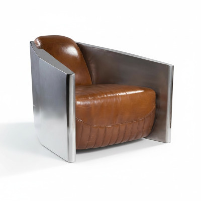 Vintage leren fauteuil bruin echt leer retro fauteuil design clubsfauteuil