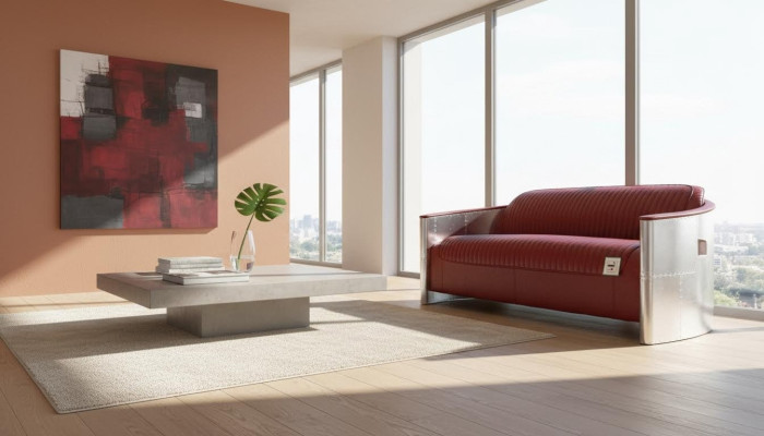 Leren sofa bank bekleding bank aluminium driezits vintage luxe meubels banken nieuw