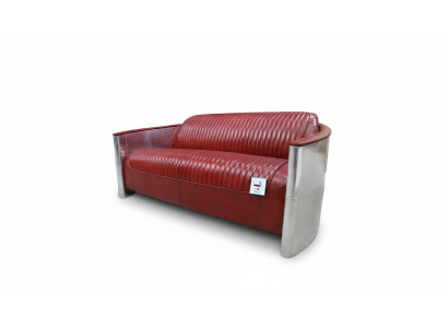 Leren sofa bank bekleding bank aluminium driezits vintage luxe meubels banken nieuw