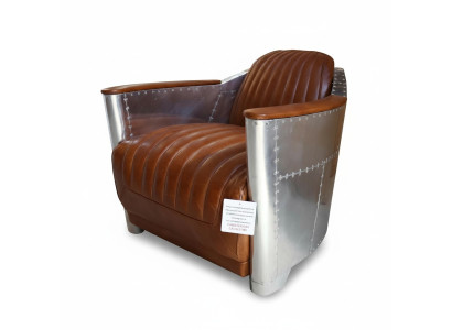 Ledersofa Sofa Bank Bekleding Eenzitterbanken Banken Vliegtuig Aviator Aluminium