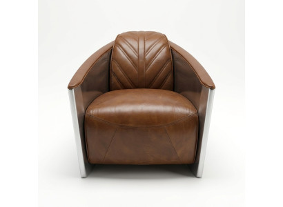Lederen vliegtuigstoel Aviator stoel Loungestoel Cocktailsstoel vintage