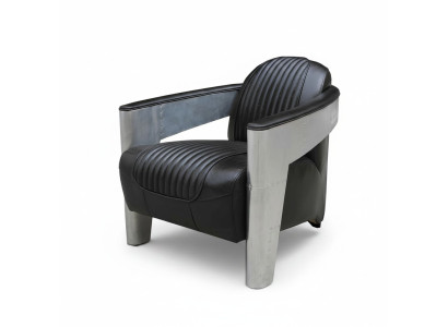 Echt lederen Vintage design fauteuil Aviator fauteuil TV-piloot.