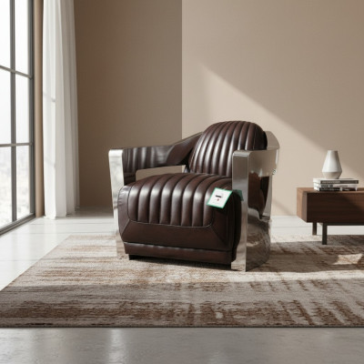 Lederen fauteuil Aviator clubfauteuil Art Deco loungestoel aviator