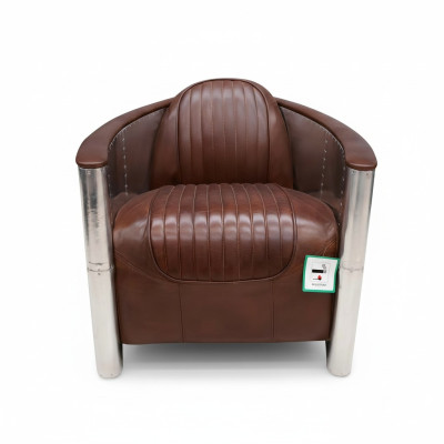 Leren fauteuil Aviator clubfauteuil Art Deco cocktailfauteuil televisiestoel.