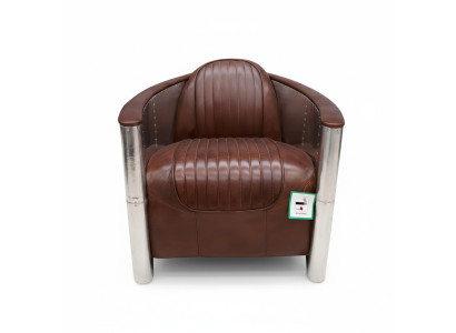 Leren fauteuil Aviator clubfauteuil Art Deco cocktailfauteuil televisiestoel.