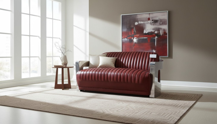 Sofa Vintage 2-zits leren bank Retro meubels Bank Bank Bekleding Tweezits Nieuw