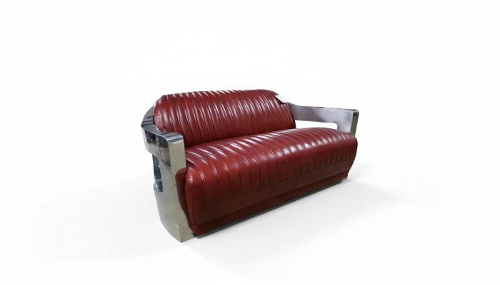 Sofa Vintage 2-zits leren bank Retro meubels Bank Bank Bekleding Tweezits Nieuw