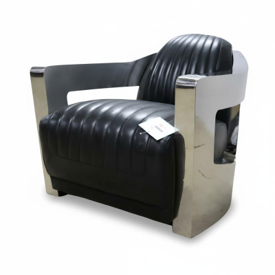 Lederen fauteuil Aviator Club fauteuil Art Deco Cocktail fauteuil TV fauteuil nieuw