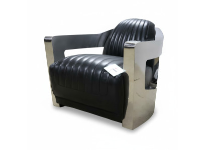 Lederen fauteuil Aviator Club fauteuil Art Deco Cocktail fauteuil TV fauteuil nieuw