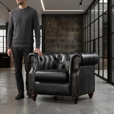 Chesterfield fauteuil Vintage Loungestoel Cocktail Clubsessel Bank Tv Nieuw