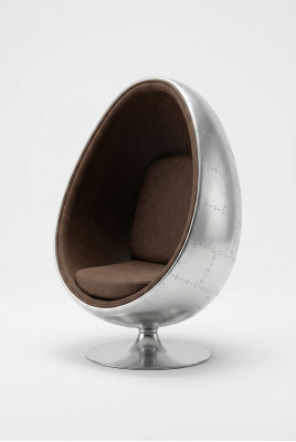 Ontwerp Retro Lounge Stoel Zitter Ei Bal Zilver Draaibaar Aviator Space