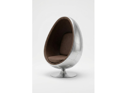 Ontwerp Retro Lounge Stoel Zitter Ei Bal Zilver Draaibaar Aviator Space