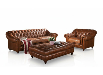 Voetenbank Club Lounge Chesterfield Poef Textiel Ontwerp Ottomaanse.