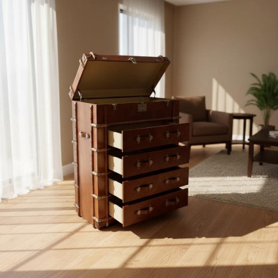 Kast ontwerp meubels loft vintage retro koffer leder luxe