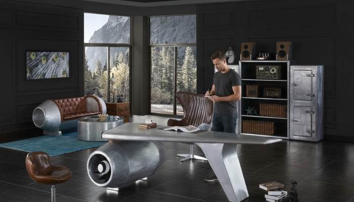 Vliegtuig vleugel bureau bureau tafel Aviator ontwerp luxe meubels