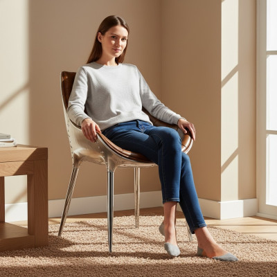 Ontwerp gestoffeerde stoel stoelen zit leuning kantoor eetkamer 1x stoel leren stoel