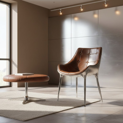 Ontwerp gestoffeerde stoel stoelen zit leuning kantoor eetkamer 1x stoel leren stoel