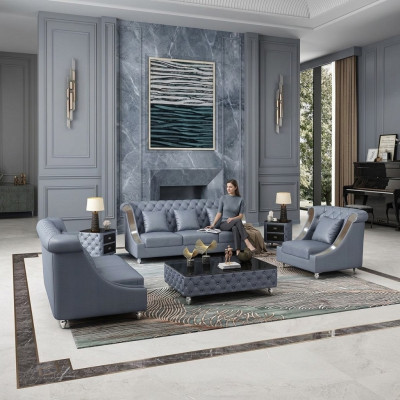 Leren bank bank woonlandschap set ontwerp modern 3-zitsbank nieuw