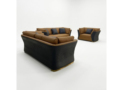 Sofaset van 3 1-zitsbanken, modern ontwerp, gestoffeerde banken, bankstel modern.