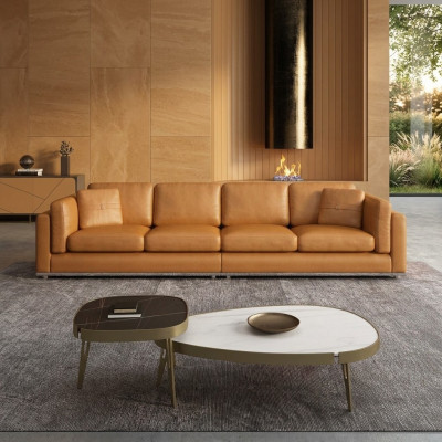 Bankstel 4-zits bankstellen Luxe gestoffeerde bankstellen Leren bankstellen Luxe design bank Nieuwe bank