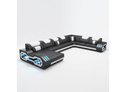 Leren hoekbank set gestoffeerde U-vorm bank bank ontwerp hoekbanken Sofas Leerhoekbank set gestoffeerde U-vorm bank bank ontwerp hoekbanken Bankstellen