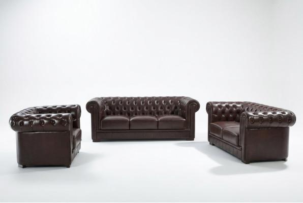 Bankstel 3-zits set bank stoffering bank leer relax woonkamerset