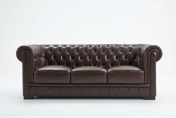 Dries zits bank bekleding ontwerp sofa moderne 3-zits banken chesterfield bruin