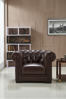 Chesterfield stoel tv bank 1-persoons bank lederen bank bekleding