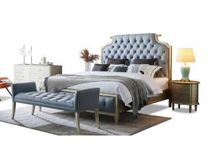 Een hoogwaardig designerbed in Chesterfield-stijl voor uw slaapkamer.