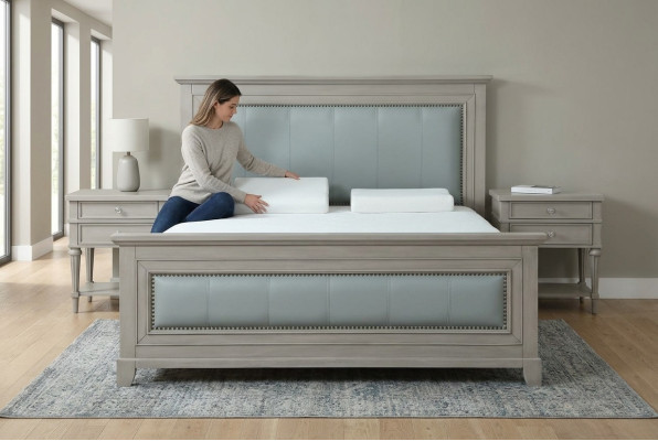 Slaapkamer Bed Nachtkastjes 3-delige Set Design Luxe Bedden Hout Tweepersoonsbed Nieuw
