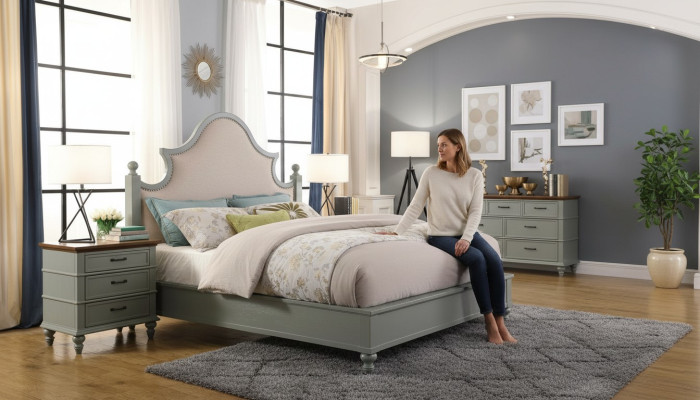 Ontwerp Luxe Slaapkamer Set Bed 2x Nachtkastjes Commode Set Bedden Hotel