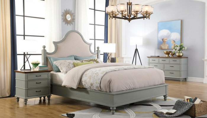 Ontwerp Luxe Slaapkamer Set Bed 2x Nachtkastjes Commode Set Bedden Hotel