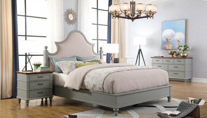 Slaapkamer set Bed 2x Nachtkastje Console Bedden Textiel Dubbel Hotel Bekleding