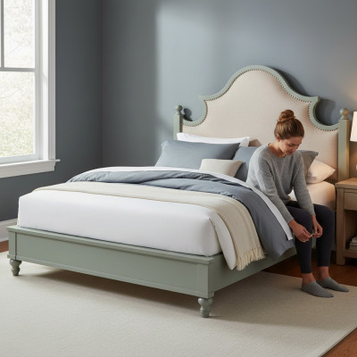 Luxe slaapkamerbed met gestoffeerd ontwerp 180x200cm dubbele hotellakens textiel nieuw