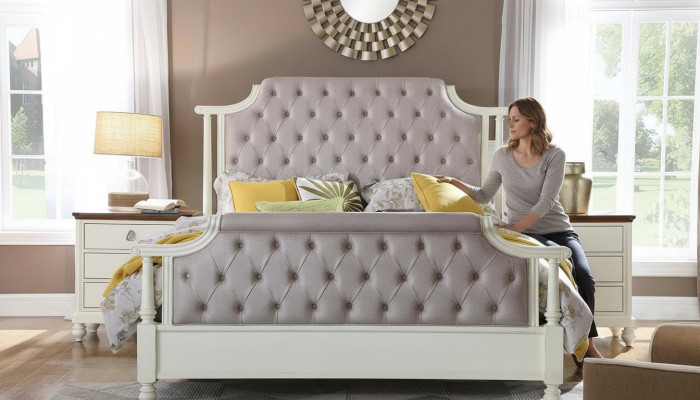 Slaapkamerset Bed 2x Nachtkastje 3-delig Bedden Oprichtingstijd Luxe Chesterfield