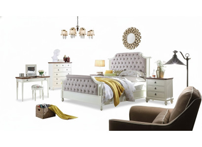 Slaapkamer Compleet Set Koninklijk Barok Bed Kaptafel Nachtkastje 6 delig.
