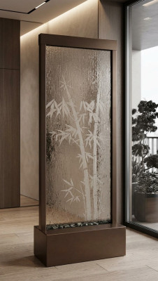 Moderne scheidingswand waterval muur Decoratieve waterval Watermuur Led