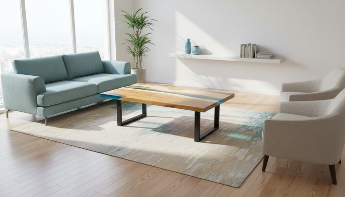 Salontafel River Table Epoxyhars Massief Tafels 120x70 Riviertafel Echt Hout