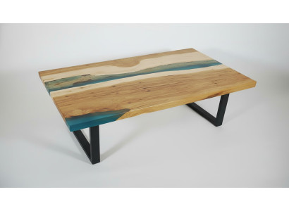 Salontafel River Table Epoxyhars Massief Tafels 120x70 Riviertafel Echt Hout