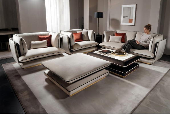 Lounge Hocker Club Voetenbank Ottomaanse Pufa Textiel Ottomaanse Ontwerper arredoclassic
