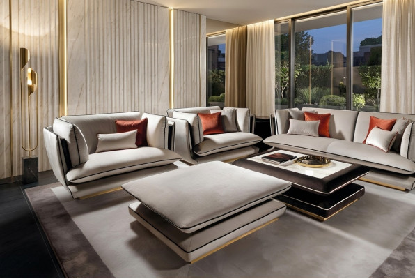 Lounge Hocker Club Voetenbank Ottomaanse Pufa Textiel Ottomaanse Ontwerper arredoclassic